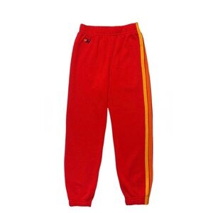 Aviator Nation Kid's 5 Stripe Sweatpants in red
